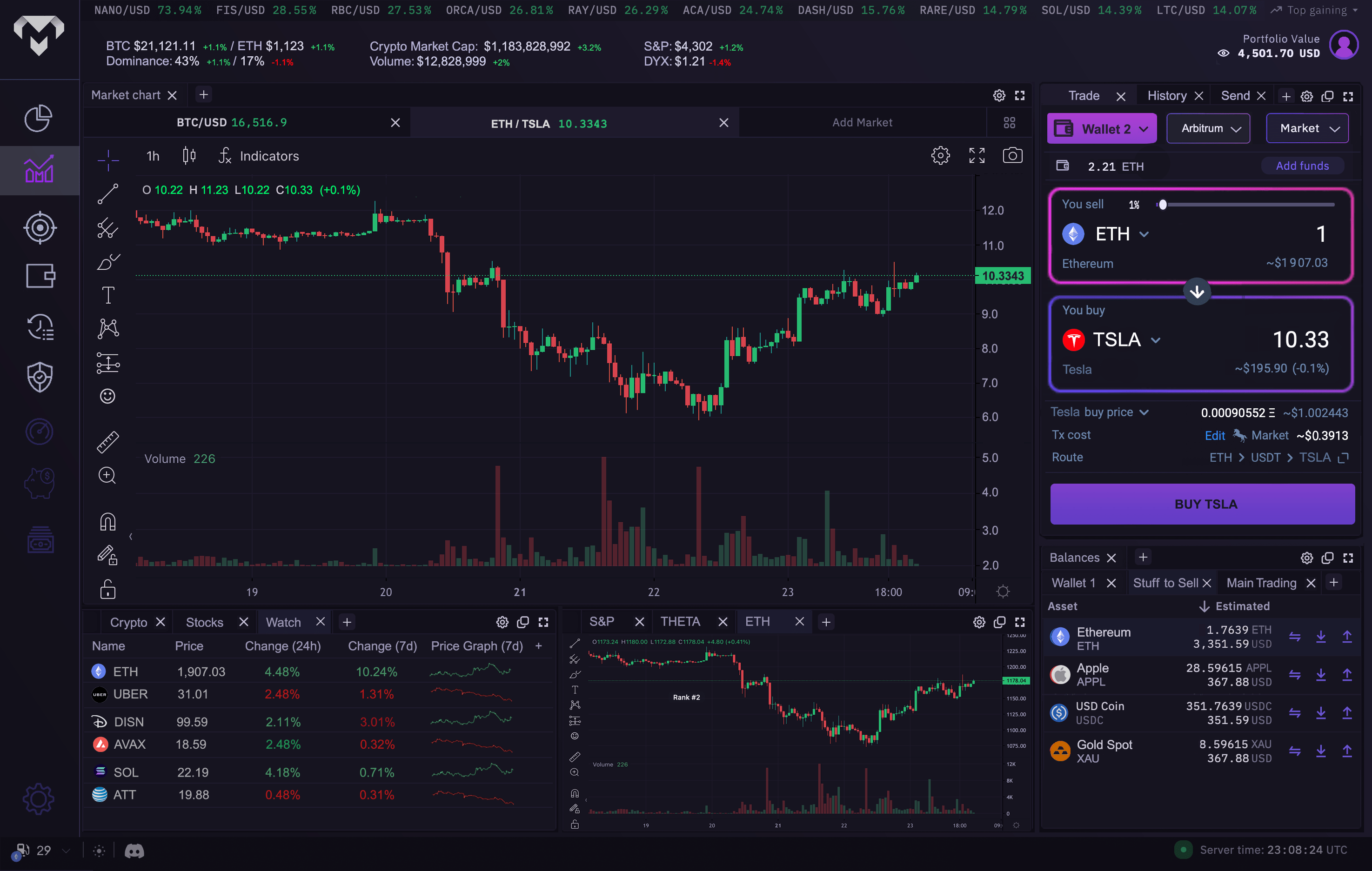 Screenshot of the multitude app